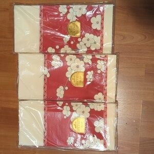 Vintage Hallmark Cherry Blossom Butterfly Tablecloths USA